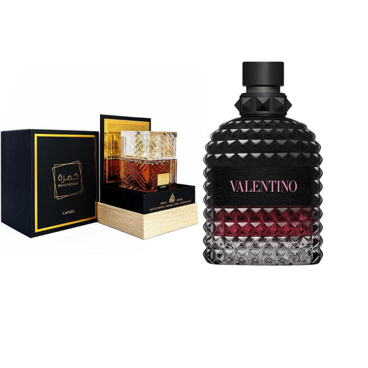 COMBO EXCLUSIVO! // Khamrah Lattafa + Valentino Uomo Born in Roma Intense