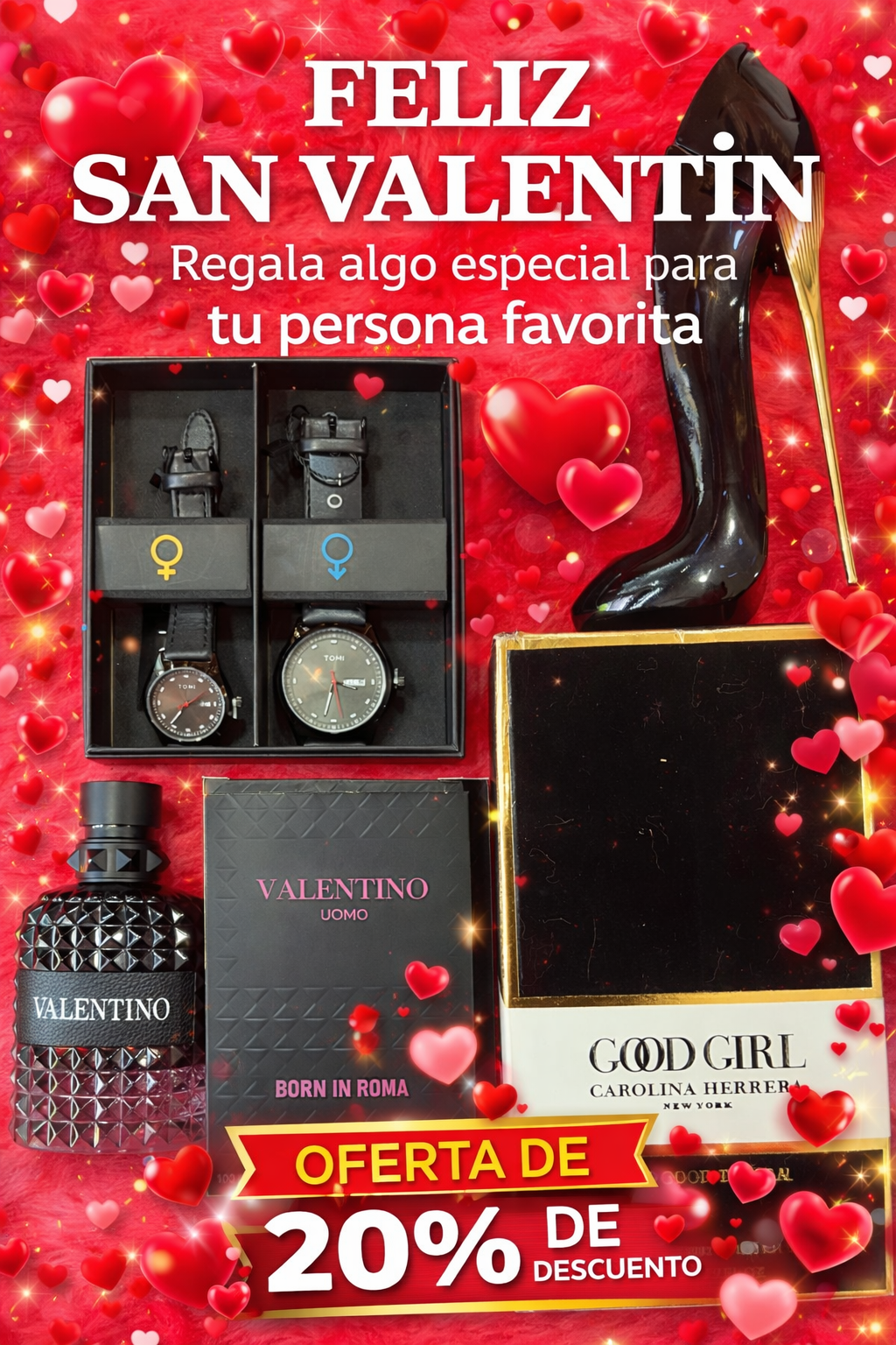 💘 Dúo San Valentín / VALENTINO + GOOD GIRL (100ML) + SET RELOJES PAREJA 💘